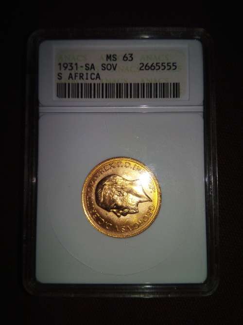 1931 South African Sovereign MS63